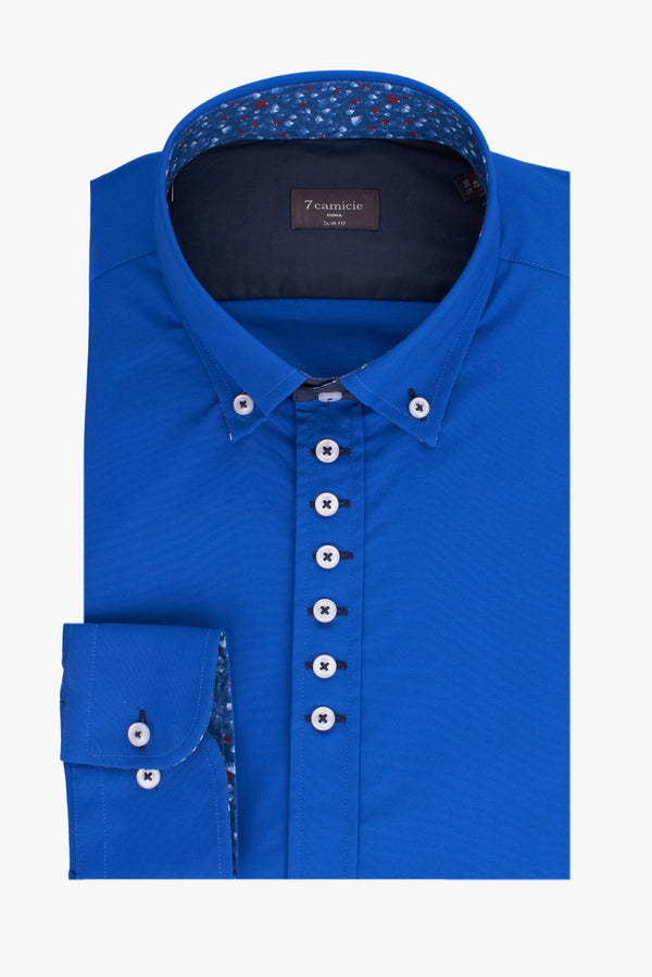 Camicia Uomo Donatello Iconic Popelin Stretch Blu scuro