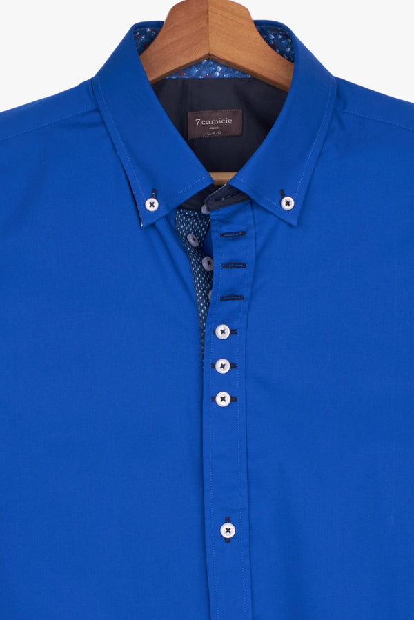 Camicia Uomo Donatello Iconic Popelin Stretch Blu scuro
