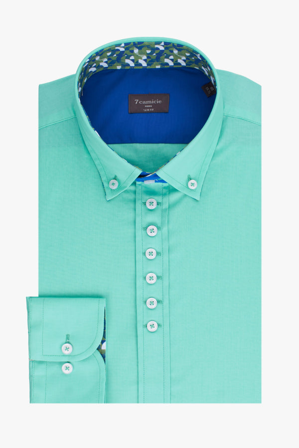 Chemise Homme Donatello Iconic Popelin Stretch Vert