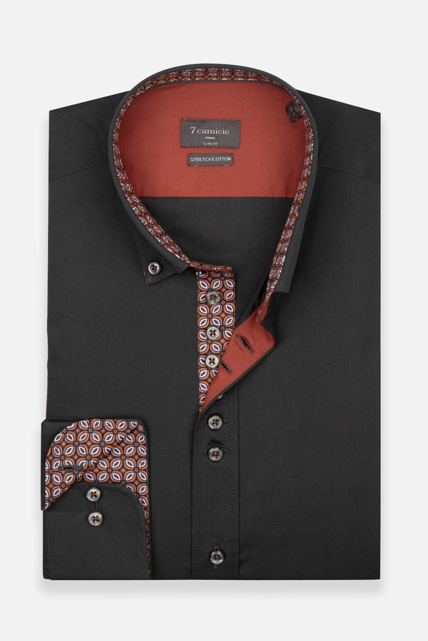 Camicia Uomo Donatello Sport Popelin Stretch Grigio
