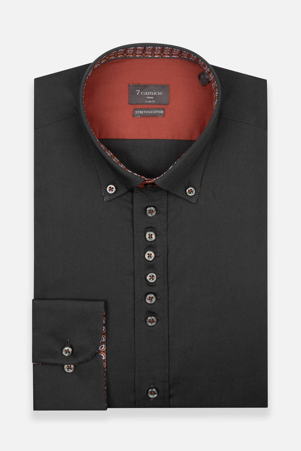 Camicia Uomo Donatello Sport Popelin Stretch Grigio