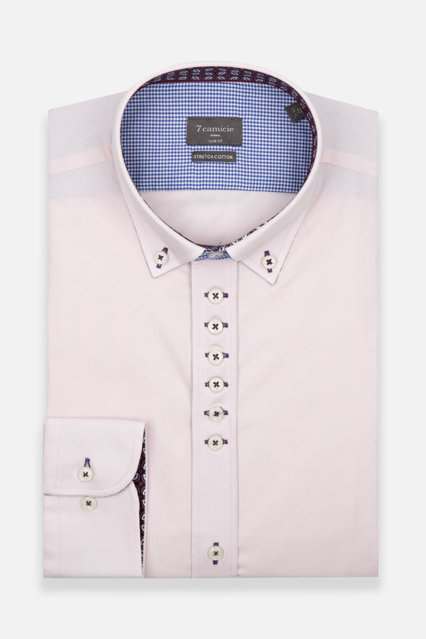 Camicia Uomo Donatello Sport Popelin Stretch Rosa