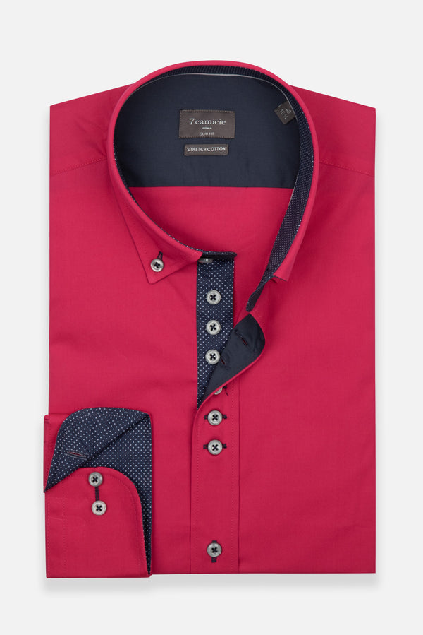 Donatello Sport Herren Hemd Poplin Stretch Rosa