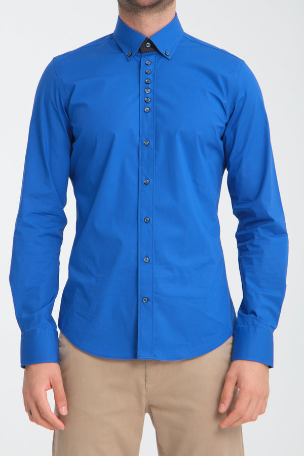 Chemise Homme Donatello Sport Popelin Stretch Bleu marine