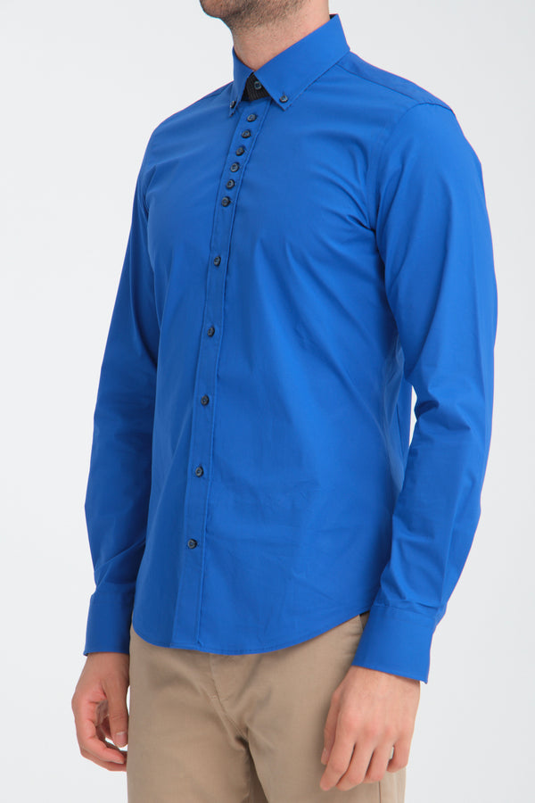 Chemise Homme Donatello Sport Popelin Stretch Bleu marine