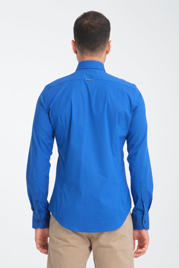 Chemise Homme Donatello Sport Popelin Stretch Bleu marine