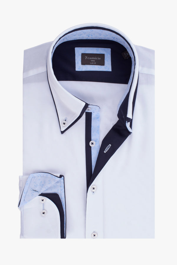 Chemise Homme Sport Satin Blanc