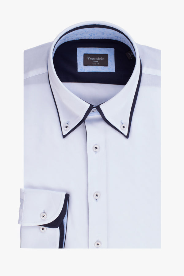 Chemise Homme Sport Satin Blanc