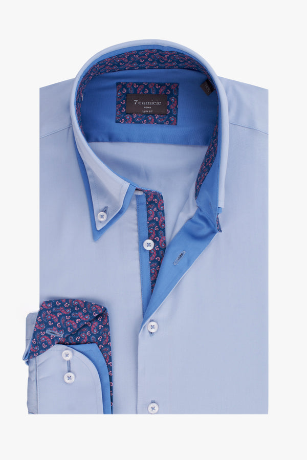 Sport Herren Hemd Satin Hellblau