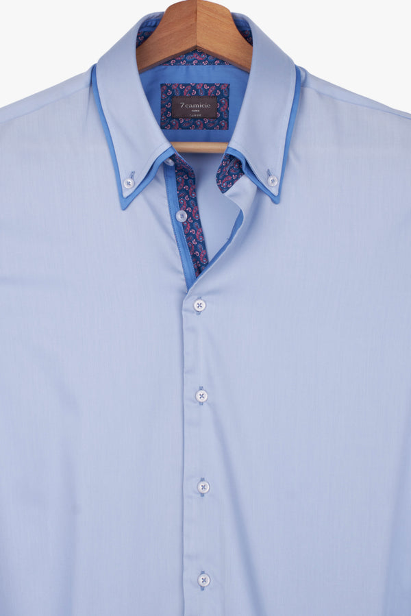 Sport Herren Hemd Satin Hellblau