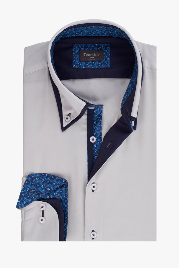 Camicia Uomo Sport Satin Grigio