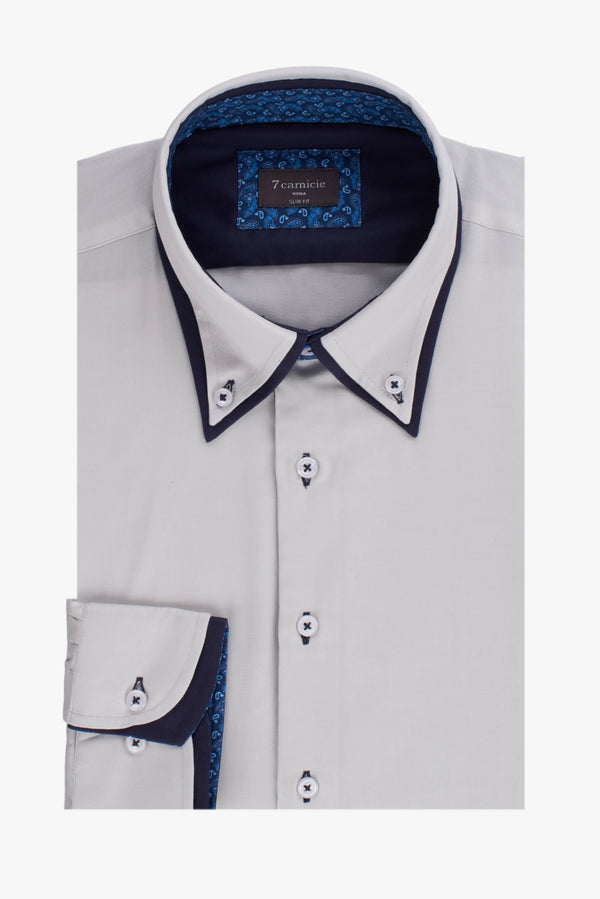 Camicia Uomo Sport Satin Grigio
