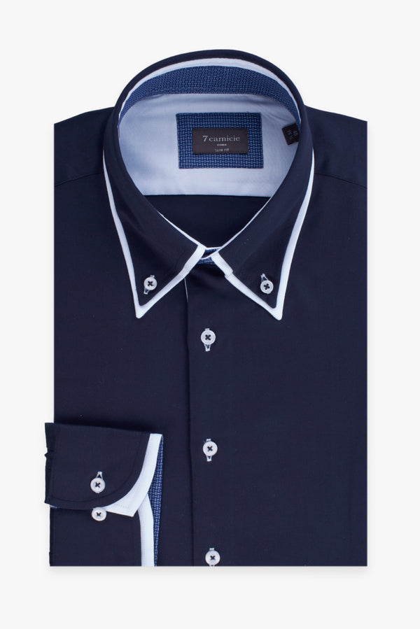 Chemise Homme Sport Satin Bleu