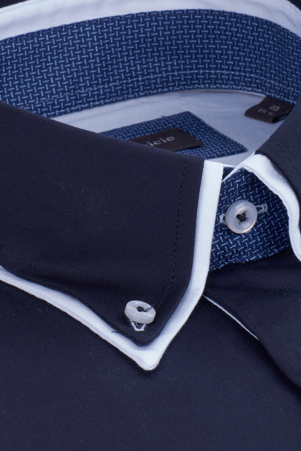 Chemise Homme Sport Satin Bleu