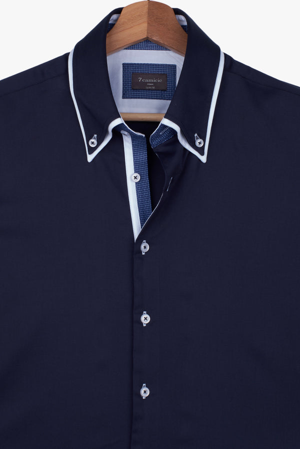 Chemise Homme Sport Satin Bleu