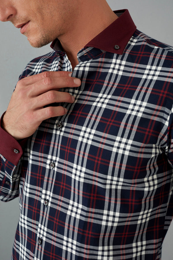 Camisa de Hombre de Cuadros Azul