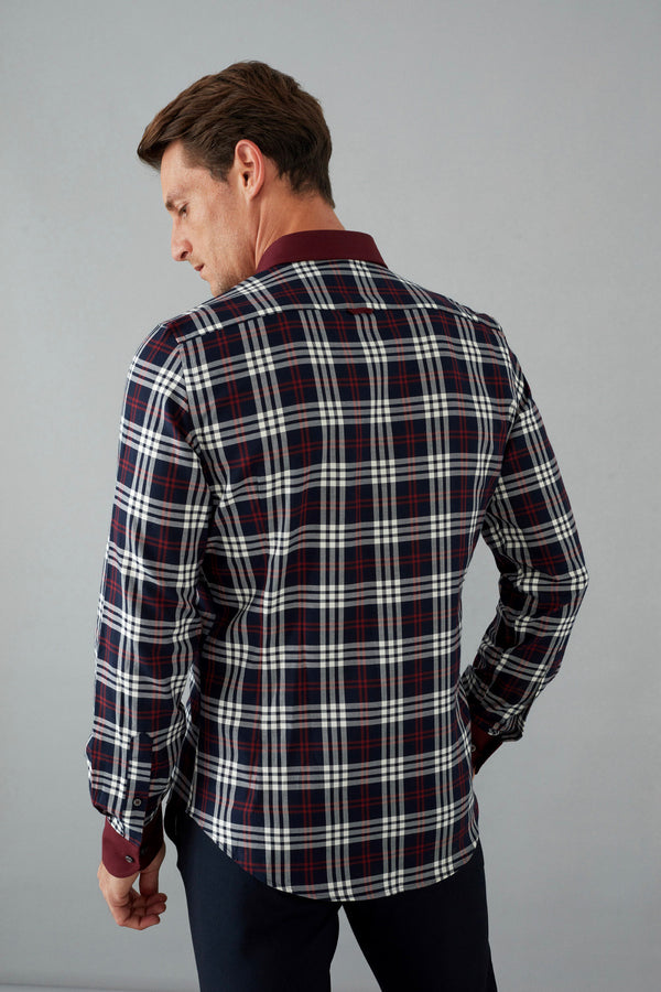 Camisa de Hombre de Cuadros Azul