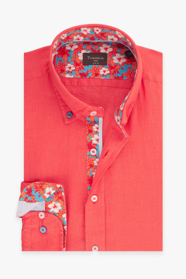 Chemise Homme Sport Lin Rouge