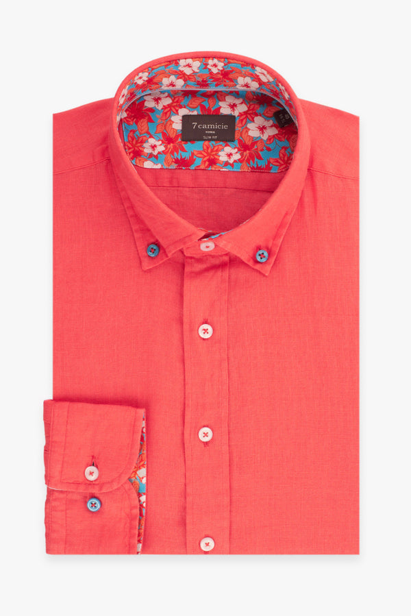 Chemise Homme Sport Lin Rouge