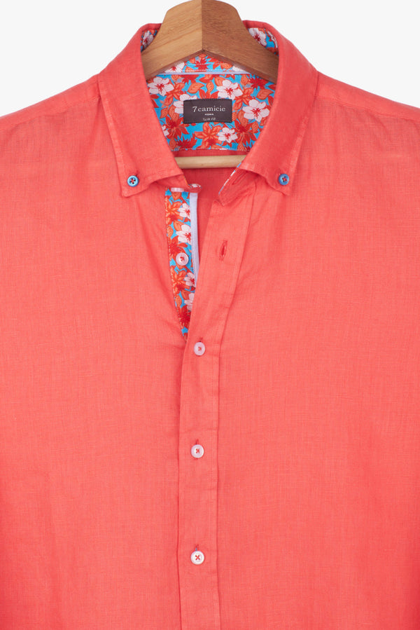 Chemise Homme Sport Lin Rouge