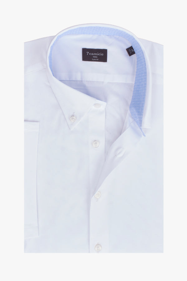 Leonardo Sport Poplin Stretch Man Shirt Short Sleeve White