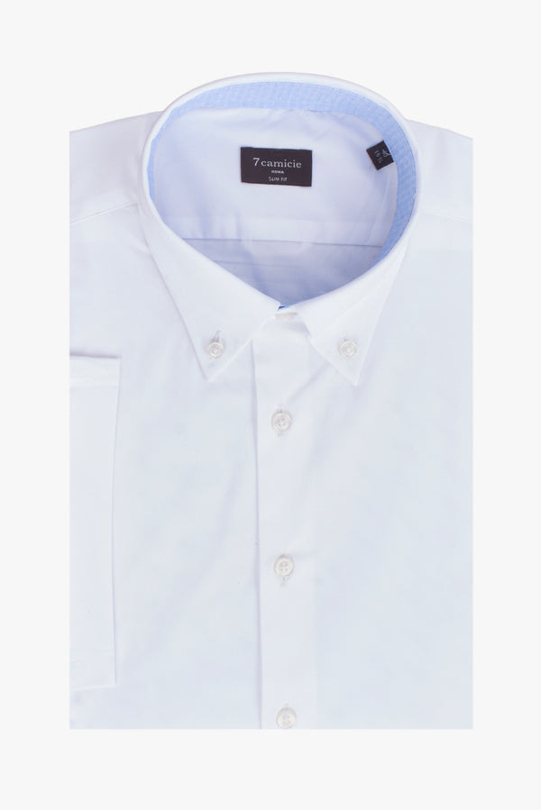 Leonardo Sport Poplin Stretch Man Shirt Short Sleeve White