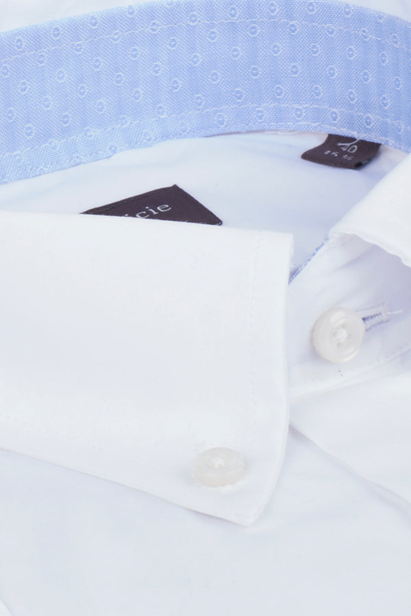 Leonardo Sport Poplin Stretch Man Shirt Short Sleeve White