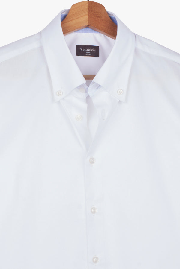 Leonardo Sport Poplin Stretch Man Shirt Short Sleeve White