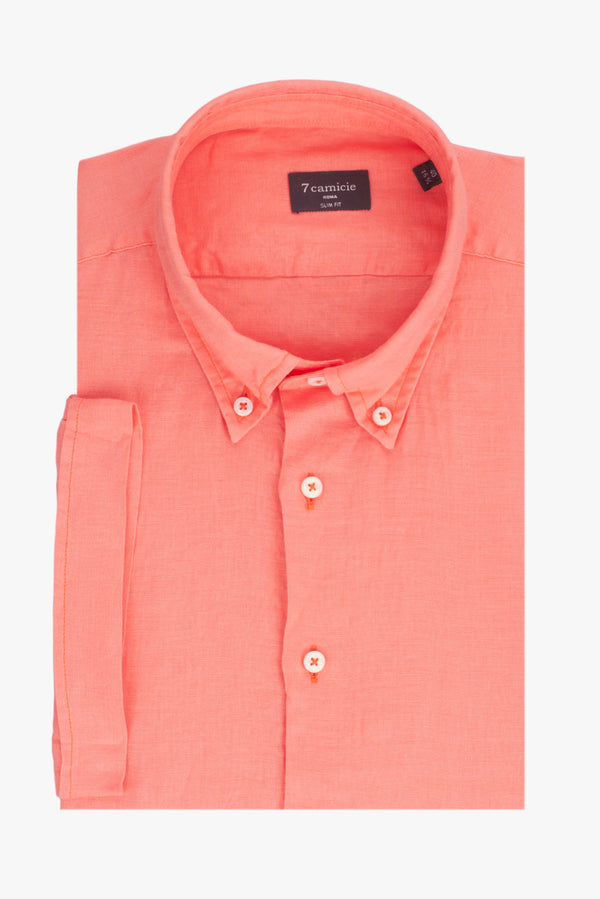 Chemise Homme Manche Courte Leonardo Sport Lin Rouge