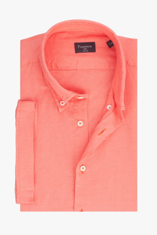 Chemise Homme Manche Courte Leonardo Sport Lin Rouge
