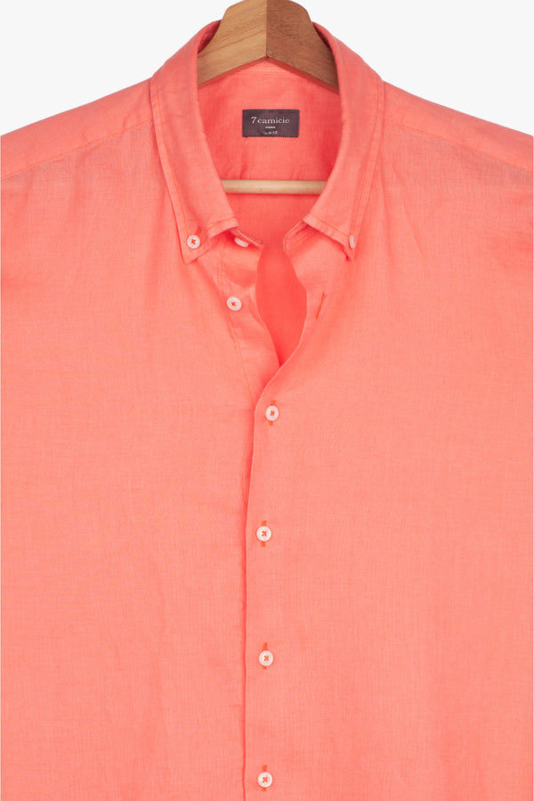 Chemise Homme Manche Courte Leonardo Sport Lin Rouge