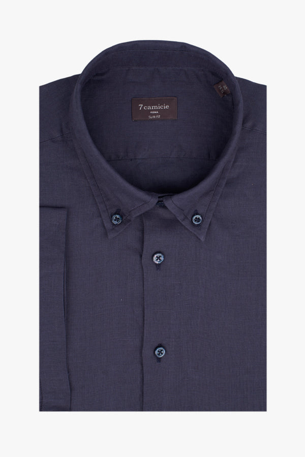 Camisa Hombre Manga corta Leonardo Sport Lino Azul