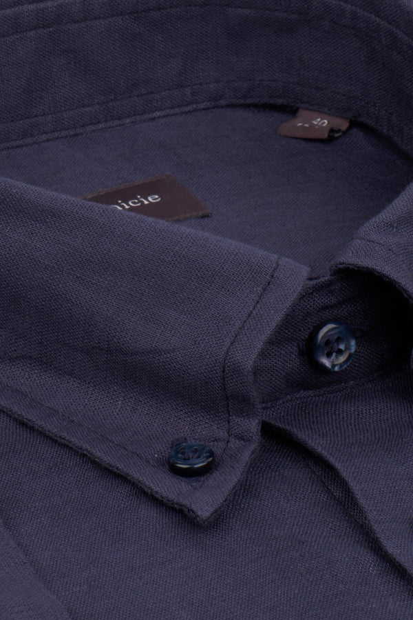 Camisa Hombre Manga corta Leonardo Sport Lino Azul