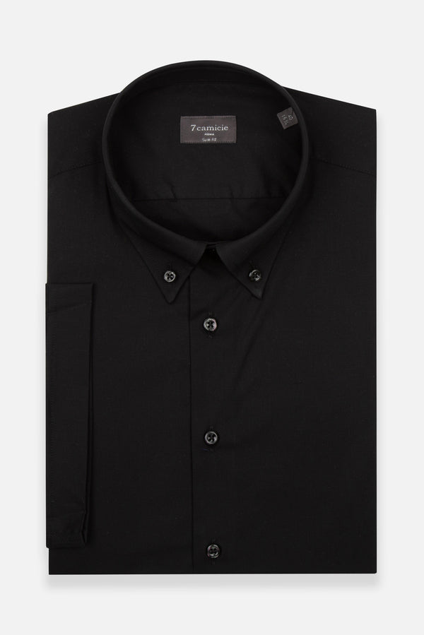 Chemise Homme Manche Courte Leonardo Sport Popelin Stretch Noir