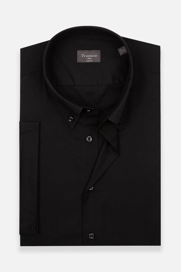 Chemise Homme Manche Courte Leonardo Sport Popelin Stretch Noir