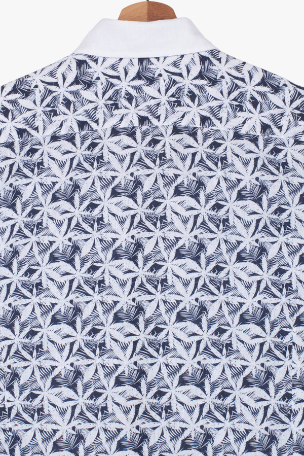 Linen Man Shirt Blue White