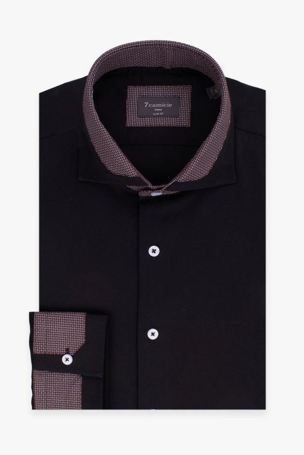 Camicia Uomo Francesco Iconic Satin Nero