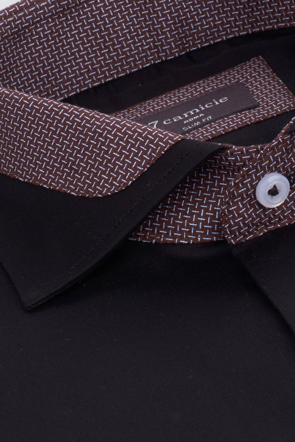 Camicia Uomo Francesco Iconic Satin Nero