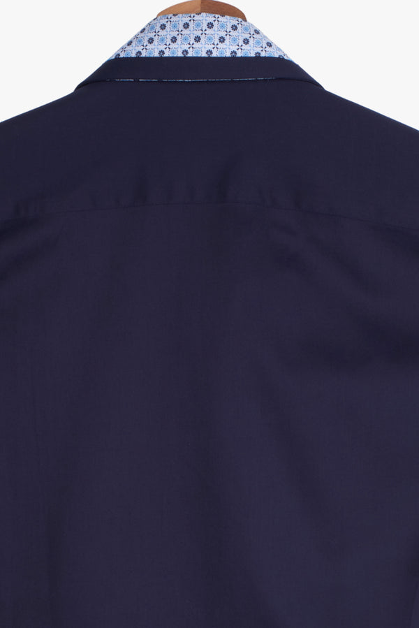 Francesco Iconic Satin Man Shirt Blue