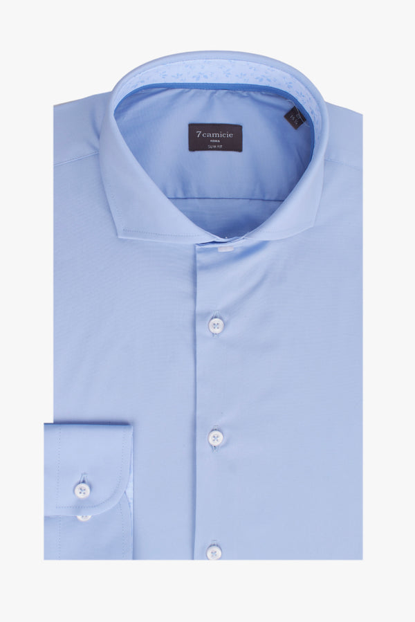 Chemise Homme Firenze Sport Popelin Stretch Bleu clair