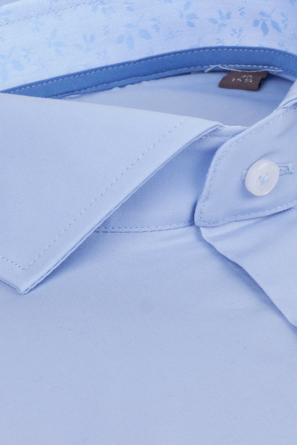 Chemise Homme Firenze Sport Popelin Stretch Bleu clair