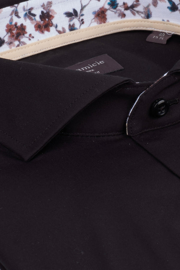 Camicia Uomo Firenze Sport Popelin Stretch Nero