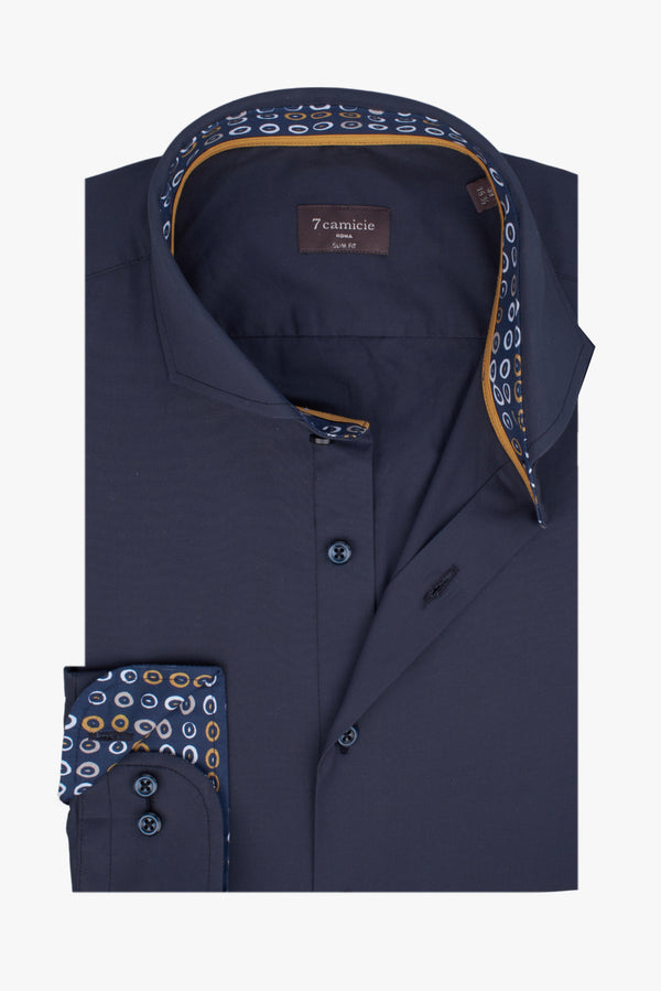 Camicia Uomo Firenze Sport Popelin Stretch Blu