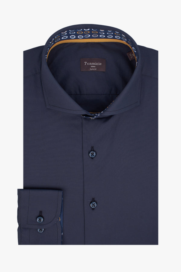 Camicia Uomo Firenze Sport Popelin Stretch Blu