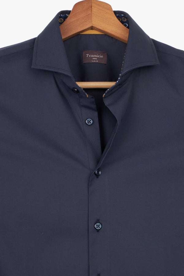 Camicia Uomo Firenze Sport Popelin Stretch Blu