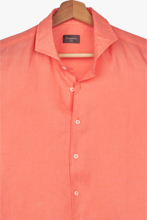 Camicia Uomo Firenze Essential Lino Rosso