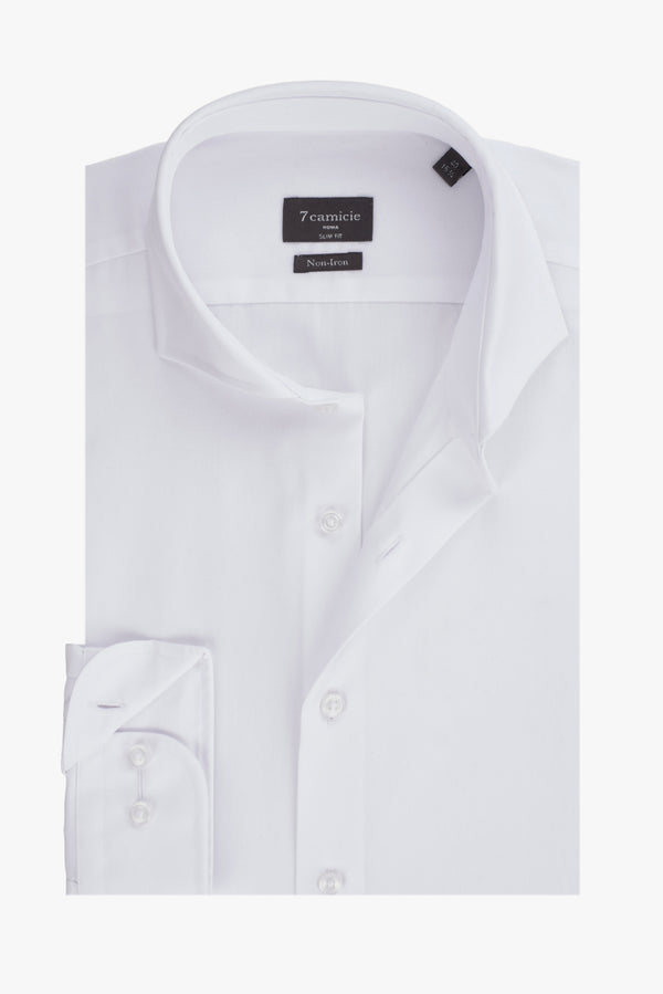 Firenze Essential Herren Hemd Popelin Weiss Buegelfreie