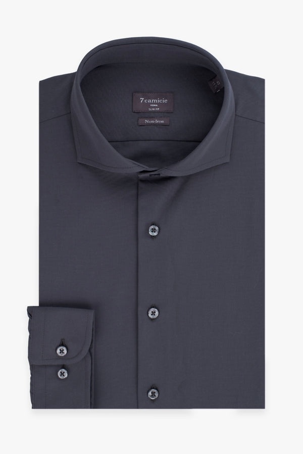 Camicia Uomo Firenze Essential Popelin Grigio No Stiro