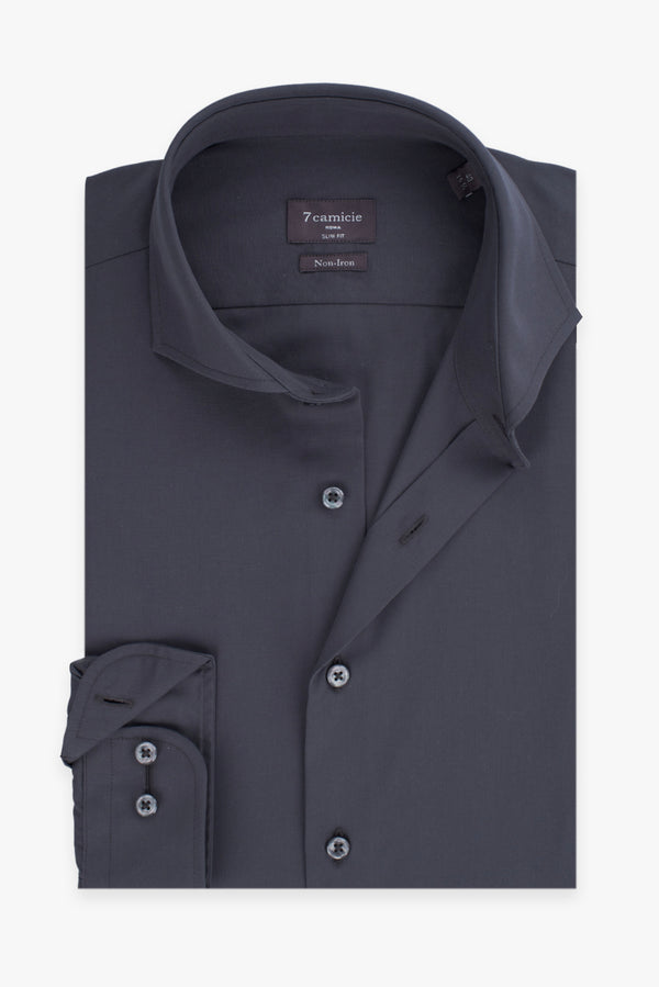 Camicia Uomo Firenze Essential Popelin Grigio No Stiro