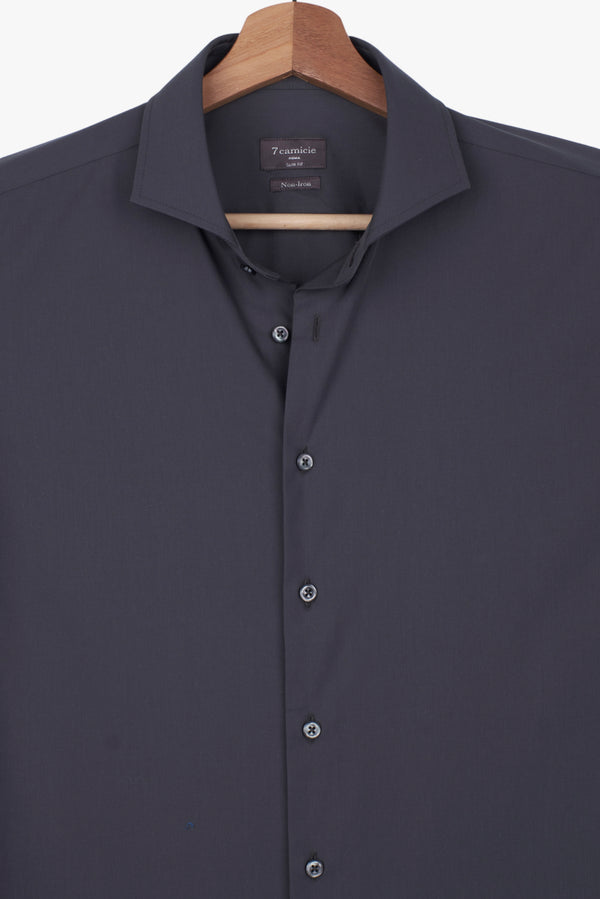 Camicia Uomo Firenze Essential Popelin Grigio No Stiro